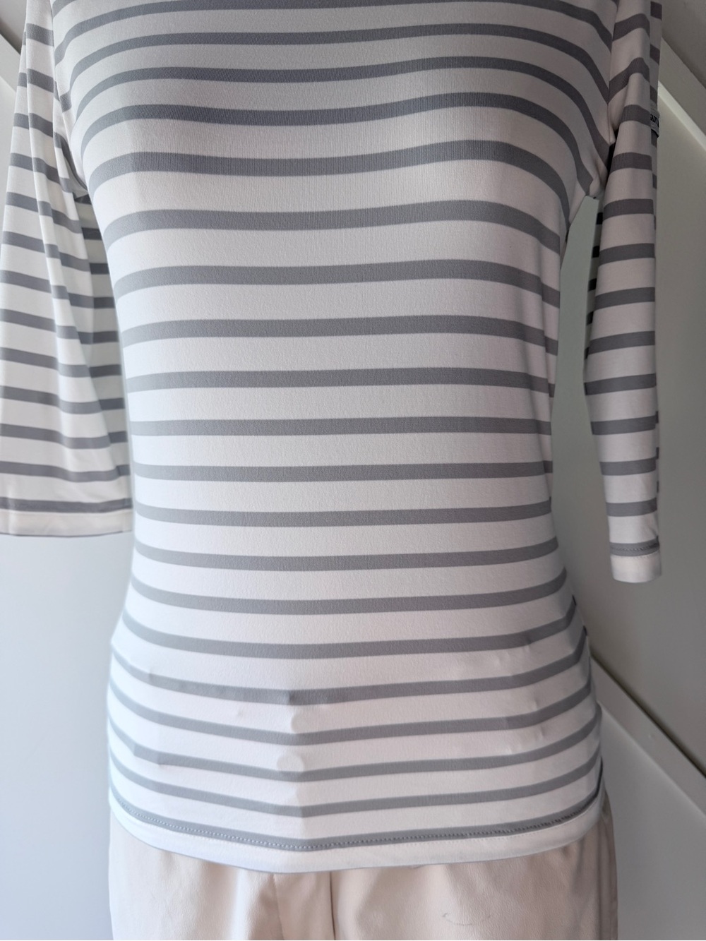 Saint James Breton Stripe Top NWT Size 4 White Grey French Sailor Shirt - Picture 7 of 13